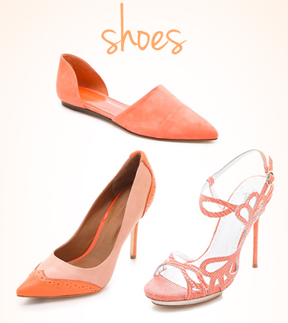 Coral Color Shoes what color shoes to wear with a coral dress