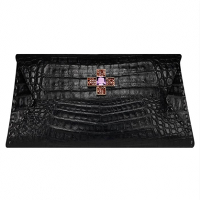 Croc Clutch with Amethyst | LadyLUX - Online Luxury Lifestyle, Technology and Fashion Magazine