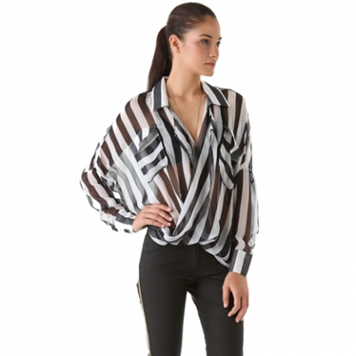 Stripe Fold Front Shirt | LadyLUX - Online Luxury Lifestyle, Technology and Fashion Magazine