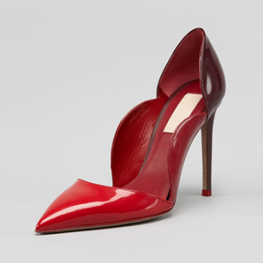 Red Patent Scalloped Pump