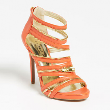 Orange Zipper Sandals