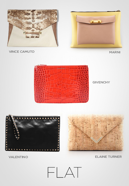flat handbags, spring 2013 handbags, clutches, envelope clutch, snakeskin