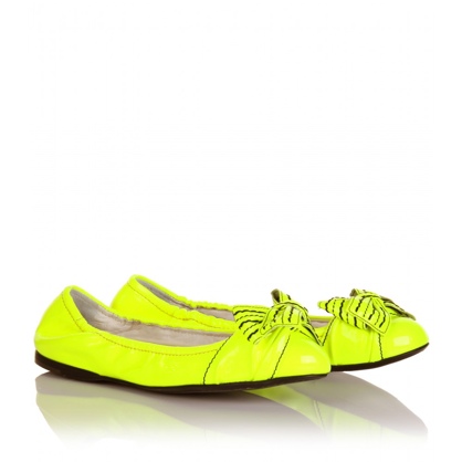 Flourescent Patent Ballerinas Miu Miu