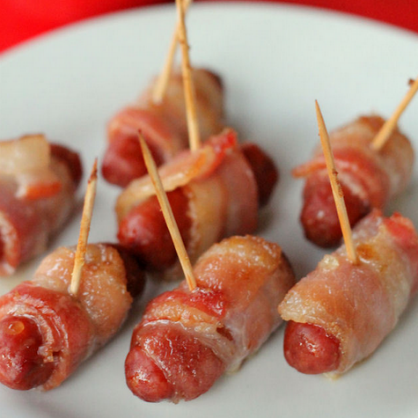 Super Bowl Party Appetizers: Bacon Wrapped Lil Smokies