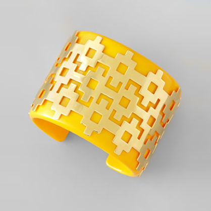 Yellow and Gold Tory Burch Cuff