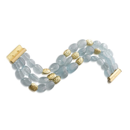Gold and Aquamarine Bracelet