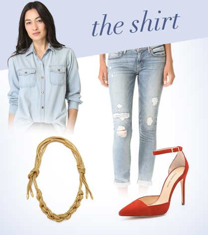 How to wear a chambray shirt