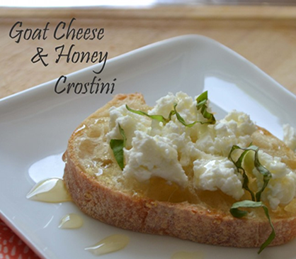 Honey and Goat Cheese Crostini