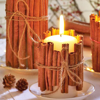 DIY Cinnamon Stick Candles