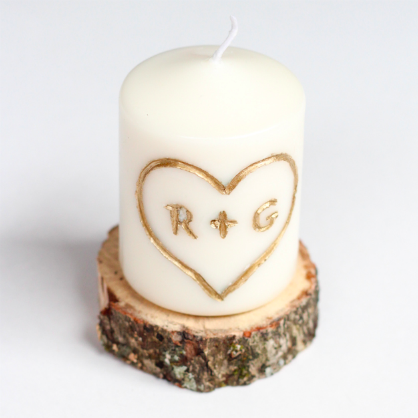 Valentine's Day DIY Engraved Candle