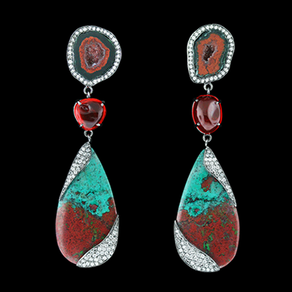 Fire Opal Drop Earrings