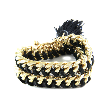 Wrapped in Love Gold and Black Bracelet