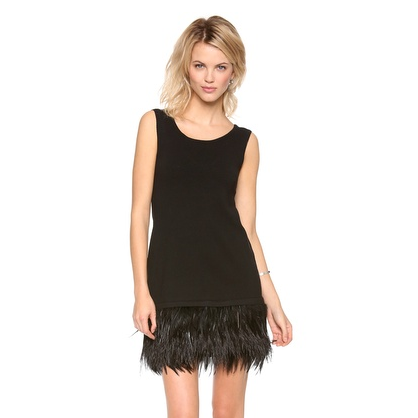 Black Dress with Feathers