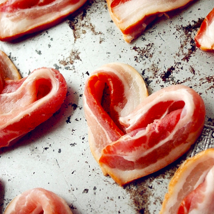 Valentine's Day Breakfast: Heart Bacon