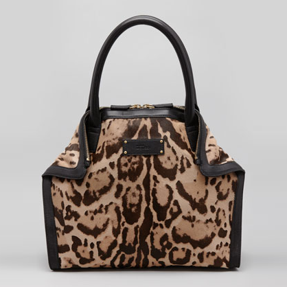 McQueen Leopard De-Manta Tote