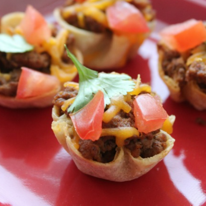 Super Bowl Party Appetizers: Mini Taco Cups