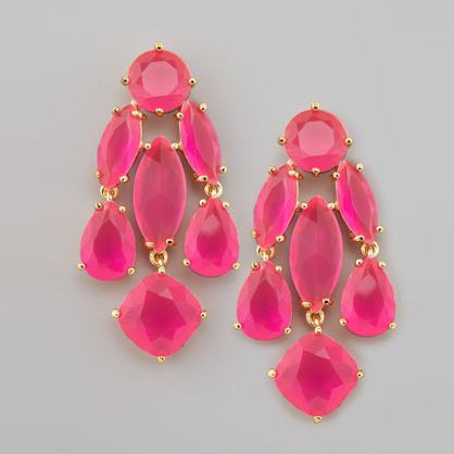Pink Crystal Statement Earrings