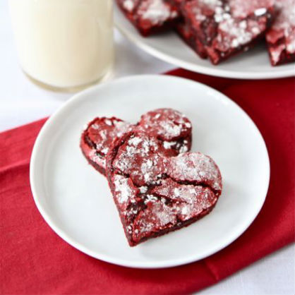 Valentines' Day Dessert: Heart Red Velvet Cookies