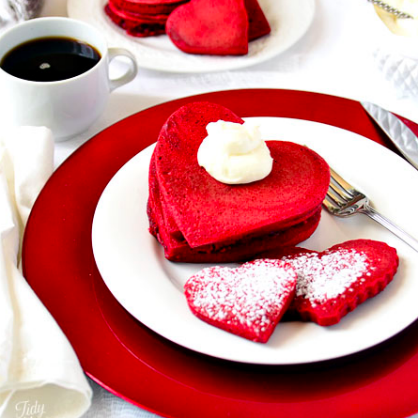 Valentine's Day Breakfast: Red Velvet Pancakes