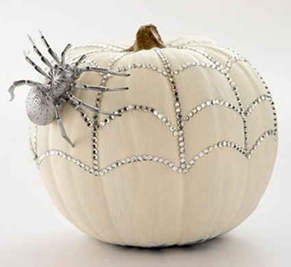 Rhinestone Spider Web Pumpkin