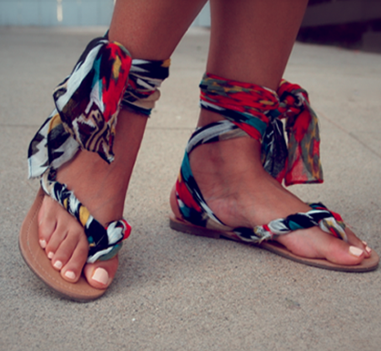 Summer DIY: Scarf Wrap Sandal