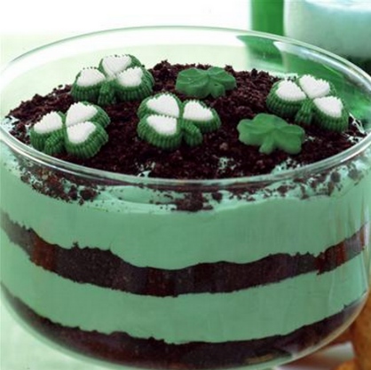 St. Patrick's Day Green Pudding Dessert
