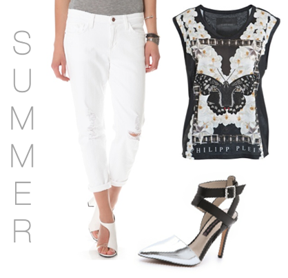 White Denim Boyfriend Jeans