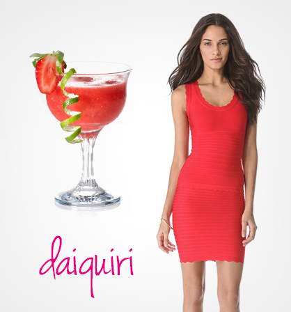 Dresses inspired by cocktails: Strawberry Daiquiri