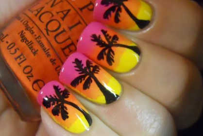 Summer Nail Art Sunset