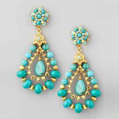 Beaded Turquoise Earrings