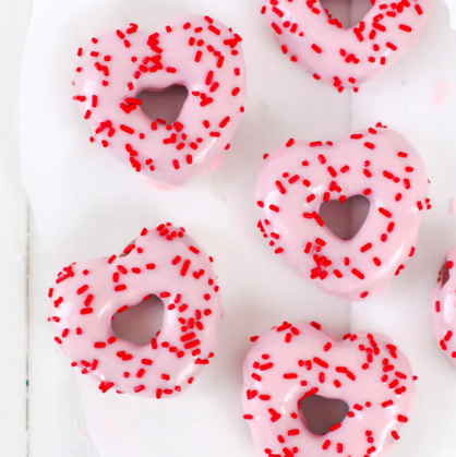 Valentine's Day Breakfast: Heart Donuts