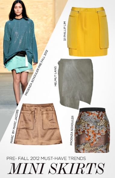 Pre-Fall 2012  trends: mini skirts