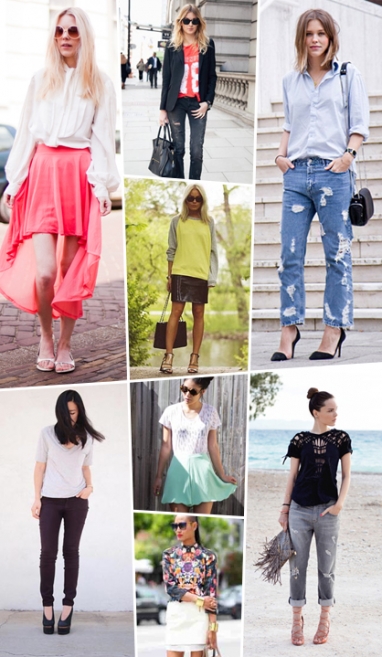 Street Scene: Spring denim and skirts