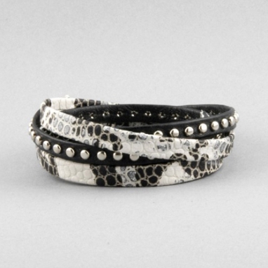 Alexandra Beth Snakeskin Leather Wrap Bracelet