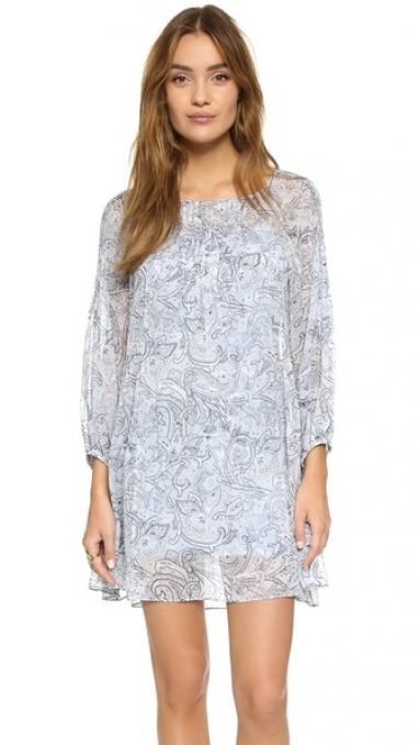 Paisley-Print Silk Dress
