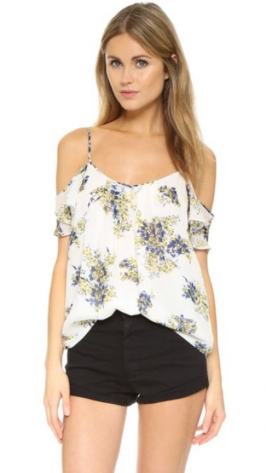 Silk Floral-Print Top