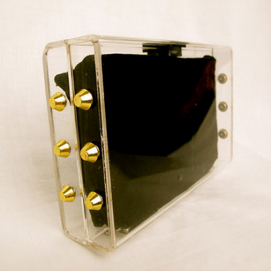 Studded Clear Clutch