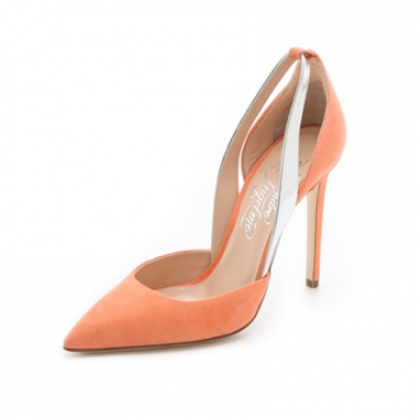 Coral Suede Pumps