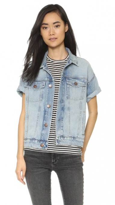 Denim Rolled Sleeve Trucker Jacket