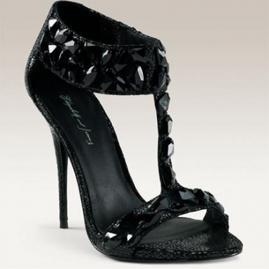 Jade T-Strap Black Sandal