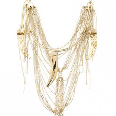 Brass and Lucite Sabre Necklace