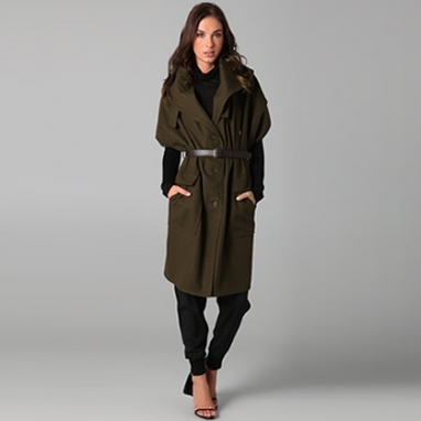 Sleeveless Cape Coat