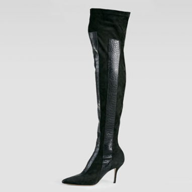 Crocodile Over-The-Knee Boots