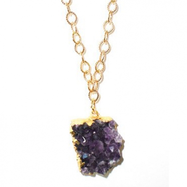 Liz Larios Amethyst Geode Necklace