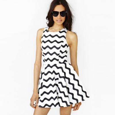 Graphic Wave Skater Dress | LadyLUX - Online Luxury Lifestyle, Technology and Fashion Magazine