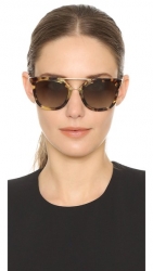 Prada Thick Square Frame Aviators in Opal Green