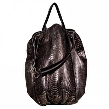 Black Silver Python Pop Tote by Sang A