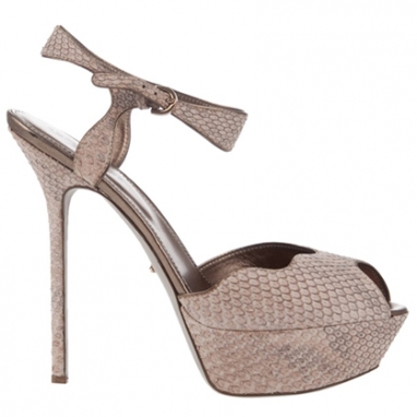 Sergio Rossi Pale Python Platform Sandals