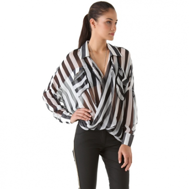 Stripe Fold Front Shirt