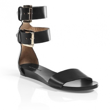Black Double Buckle Flats